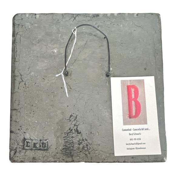 Unique Hand Cut Concrete Art Piece Beryl Schwartz Relief Sculpture Hummingbird - Picture 7 of 7